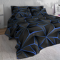 Frendorf | Soft Comforter - Luxe 3D Plaid gedruckt Bettwäsche Plüsch Bettbezug