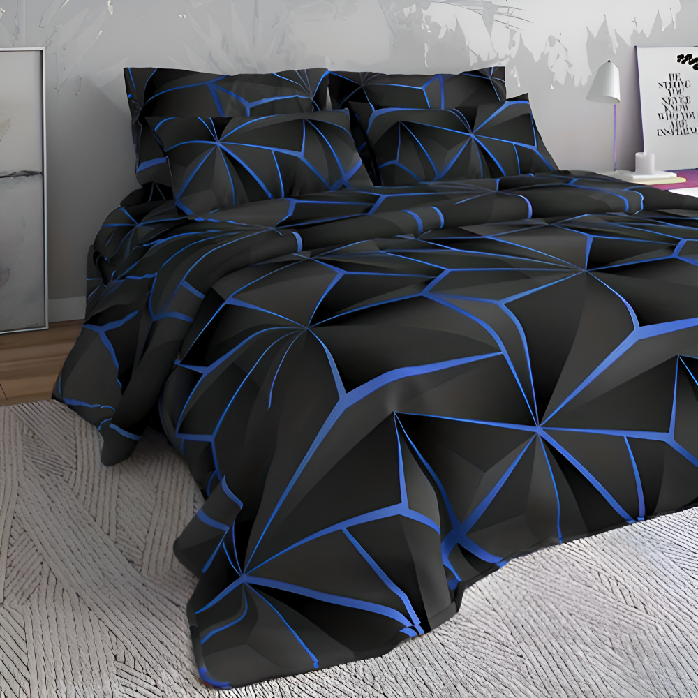 Frendorf | Soft Comforter - Luxe 3D Plaid gedruckt Bettwäsche Plüsch Bettbezug