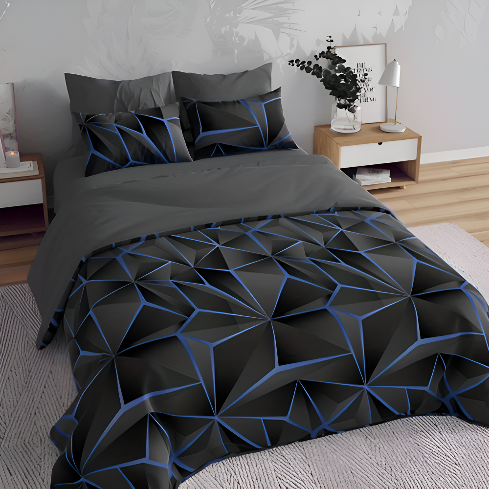 Frendorf | Soft Comforter - Luxe 3D Plaid gedruckt Bettwäsche Plüsch Bettbezug