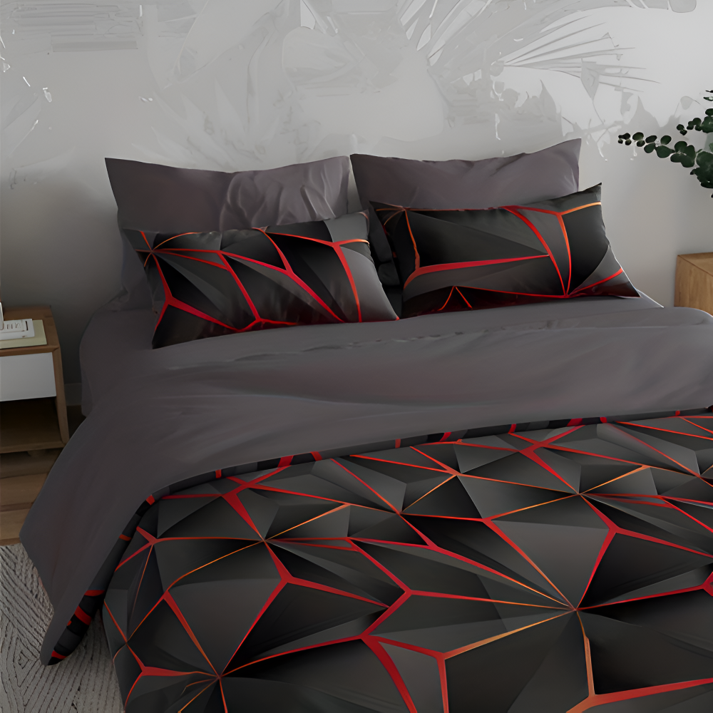 Frendorf | Soft Comforter - Luxe 3D Plaid gedruckt Bettwäsche Plüsch Bettbezug