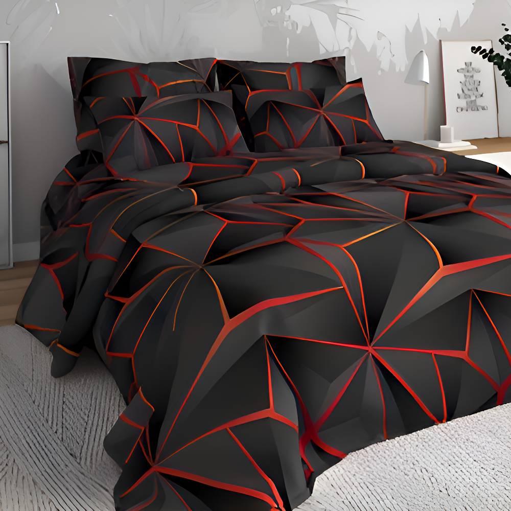 Frendorf | Soft Comforter - Luxe 3D Plaid gedruckt Bettwäsche Plüsch Bettbezug