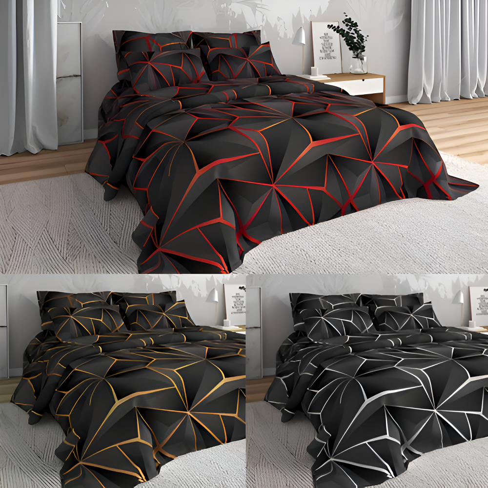Frendorf | Soft Comforter - Luxe 3D Plaid gedruckt Bettwäsche Plüsch Bettbezug