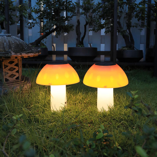 Frendorf | SolarMush Solar Pilz Dekorlicht | Outdoor Gartenbeleuchtung | Kabellos | Warmes & Weißes Licht