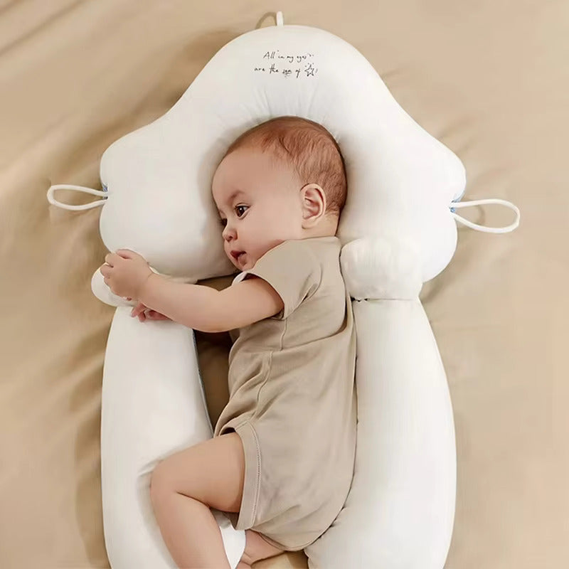Frendorf | Bio-Baumwolle U-förmiges Baby-Kissen - Weiche & sichere Nackenstütze für Säuglinge, verstellbares Hugbuddy-Design für gemütlichen Schlaf