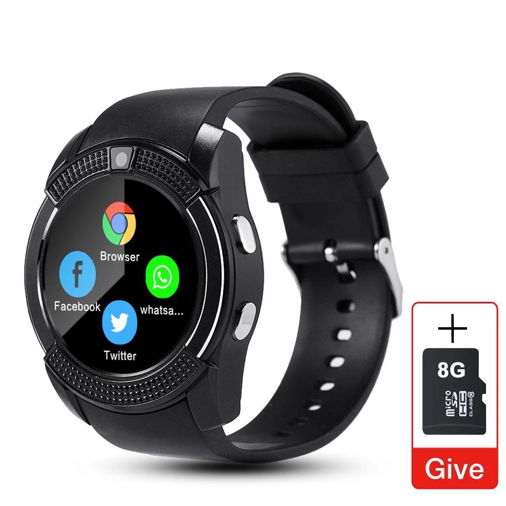 Frendorf | Sport Herren Smartwatch v8 SIM-Karte Android Kamera rund Anruf annehmen Anruf tätigen Smartwatch Herzfrequenz Fitness Tracker