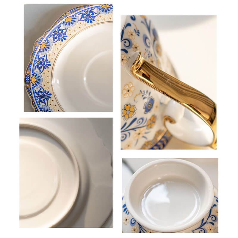 Frühling Blumen Knochenporzellan Tasse und Untertasse
