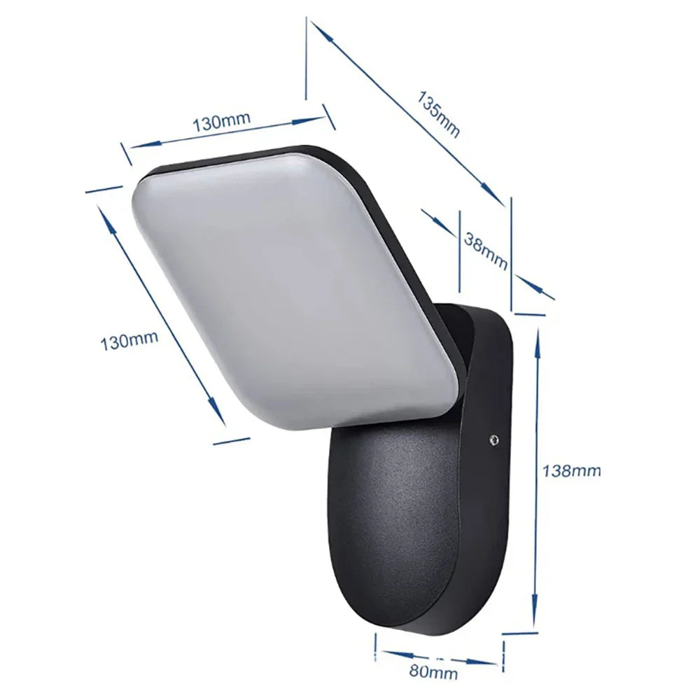 Frendorf | LumiGuard Garten Wandbeleuchtung PIR Bewegungsmelder LED 12W