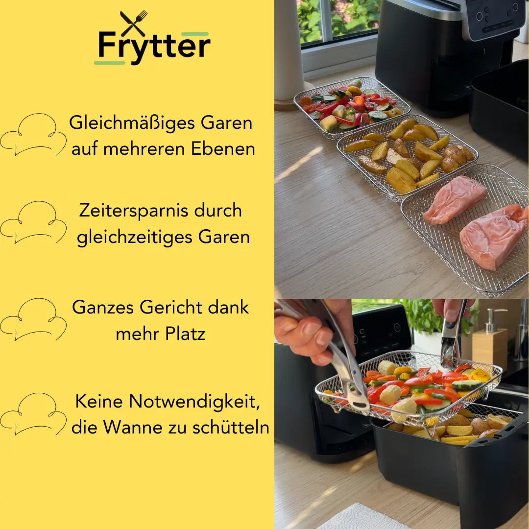Frendorf | 1+2 Gratis | FryBasket – Mehr Platz, Perfekte Garergebnisse