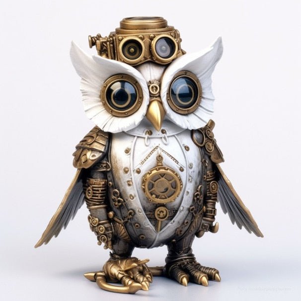 Steampunk Eule Harz Kunstwerk Dekoration Zuhause Innen- und Außenbereich Garten Türdekoration Halloween Dekorationszubehör