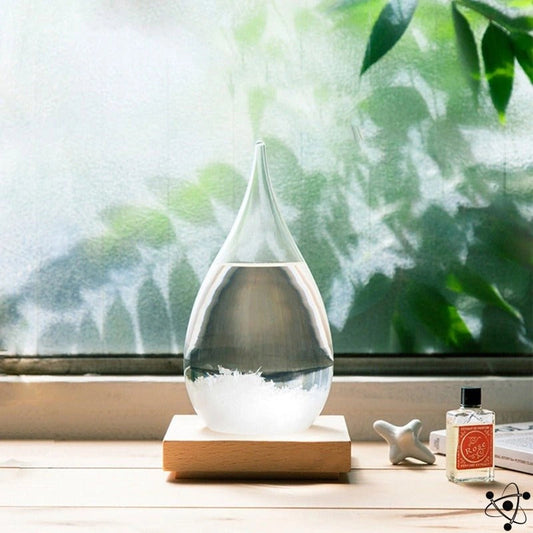 Frendorf | MeteoGlow Sturmglas | Wetteranzeige Deko | Handgefertigtes Glasdesign für Zuhause
