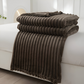 Frendorf | StripyLux Plaid - Weich, Atmungsaktive Gerippte Fleece Blanket - Dicke Plüsch Throw Blanket