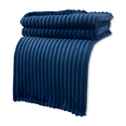 Frendorf | StripyLux Plaid - Weich, Atmungsaktive Gerippte Fleece Blanket - Dicke Plüsch Throw Blanket