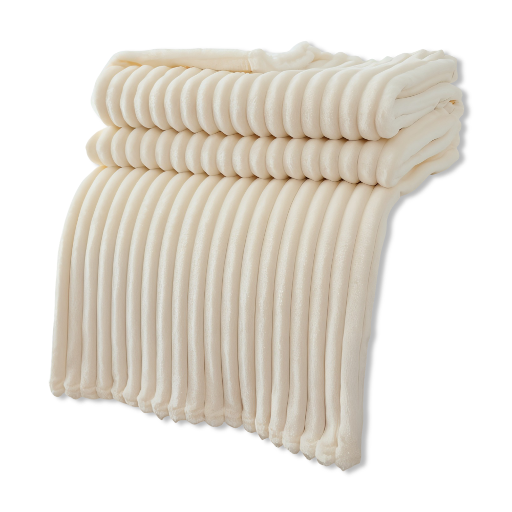 Frendorf | StripyLux Plaid - Weich, Atmungsaktive Gerippte Fleece Blanket - Dicke Plüsch Throw Blanket