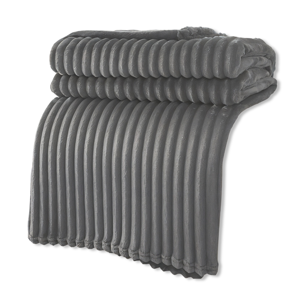 Frendorf | StripyLux Plaid - Weich, Atmungsaktive Gerippte Fleece Blanket - Dicke Plüsch Throw Blanket