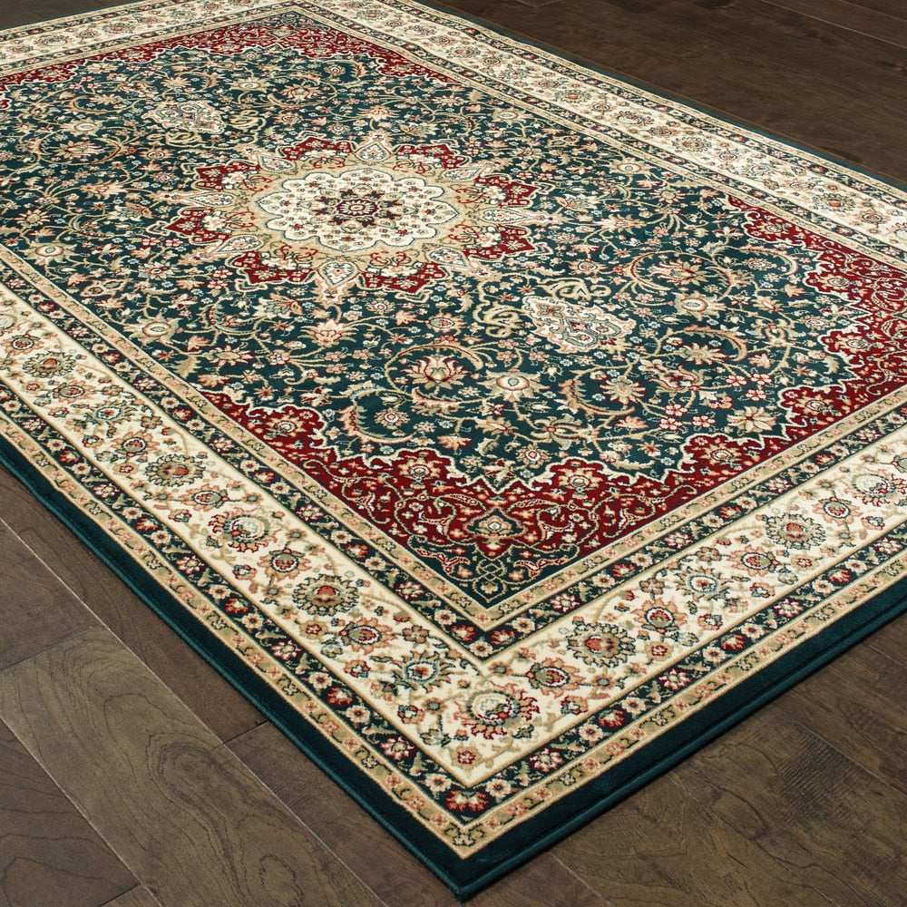 Stora Rot/Elfenbein Klassische Medaillon Weicher Teppich