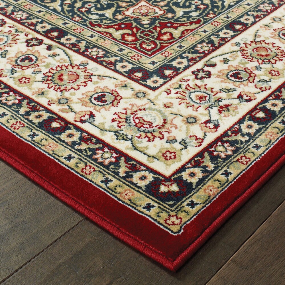 Stora Rot/Elfenbein Klassische Medaillon Weicher Teppich