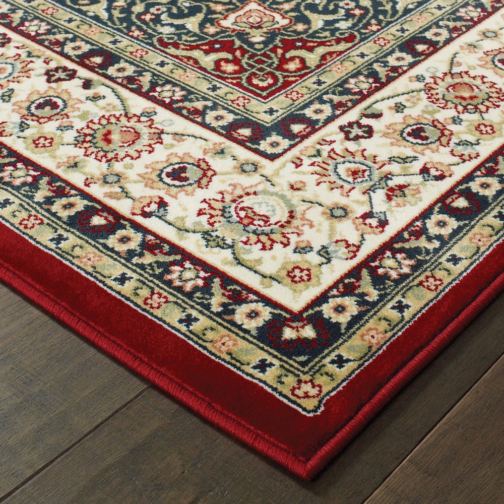 Stora Rot/Elfenbein Klassische Medaillon Weicher Teppich