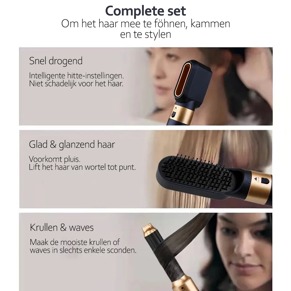 Frendorf | StyleSavvy | Haarstyler 5-in-1 | Krachtig 1000W | Ionentechnologie
