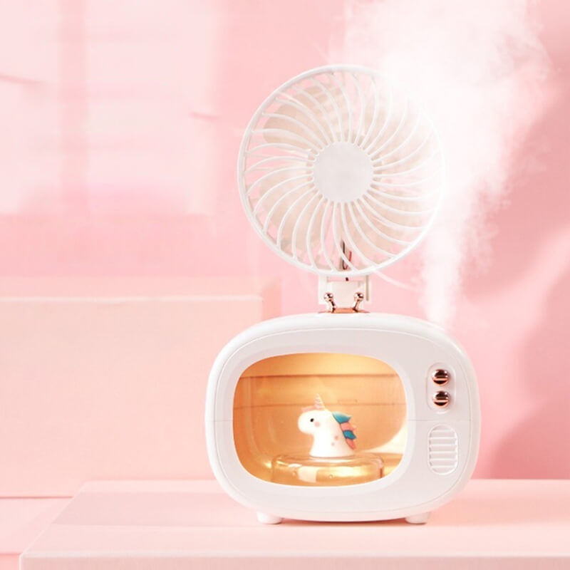 Sommer-Einhorn-Luftbefeuchter-Sprühventilator