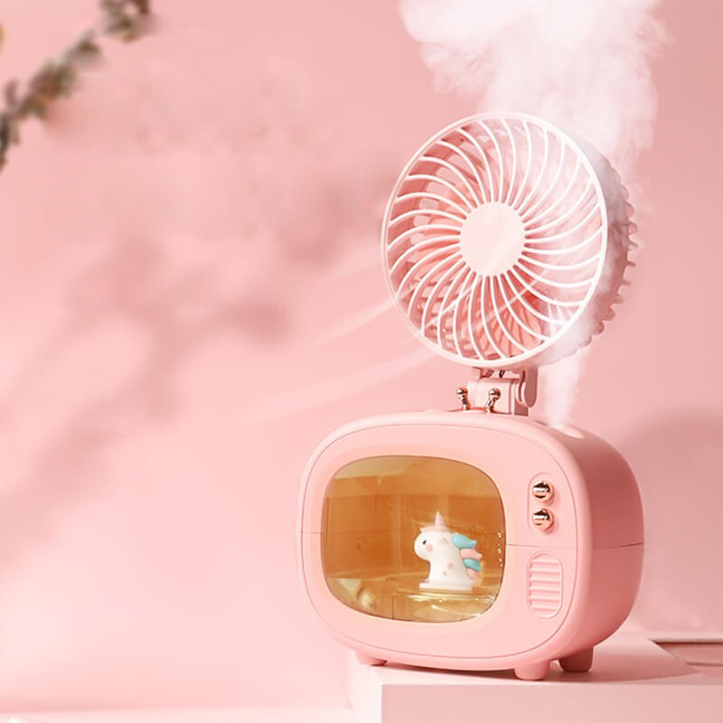 Sommer-Einhorn-Luftbefeuchter-Sprühventilator