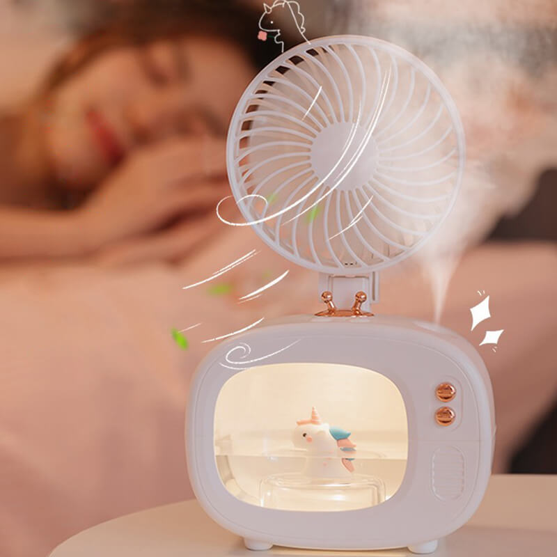 Sommer-Einhorn-Luftbefeuchter-Sprühventilator