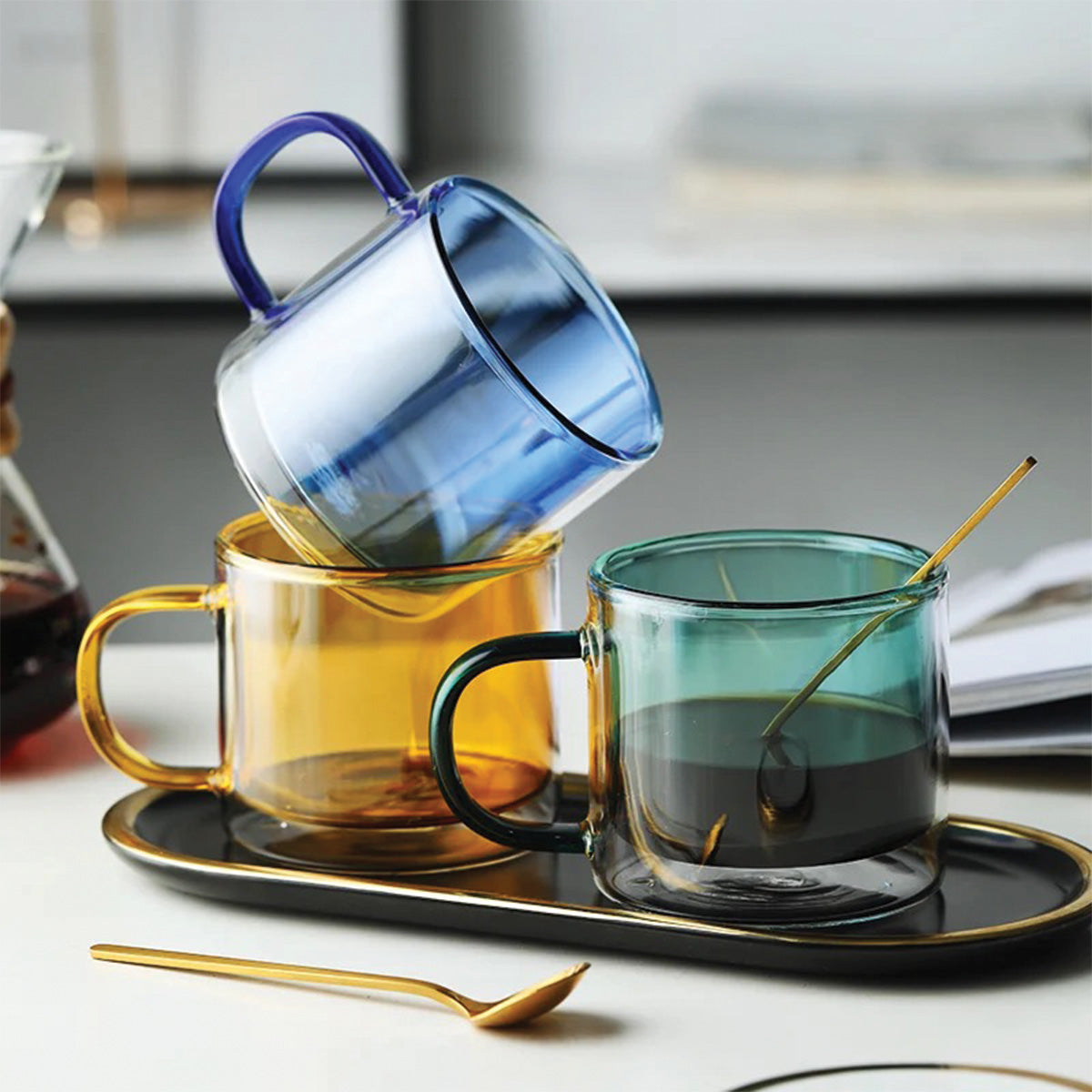 DoublyMug | Getönte Glastasse für Heisgetränke