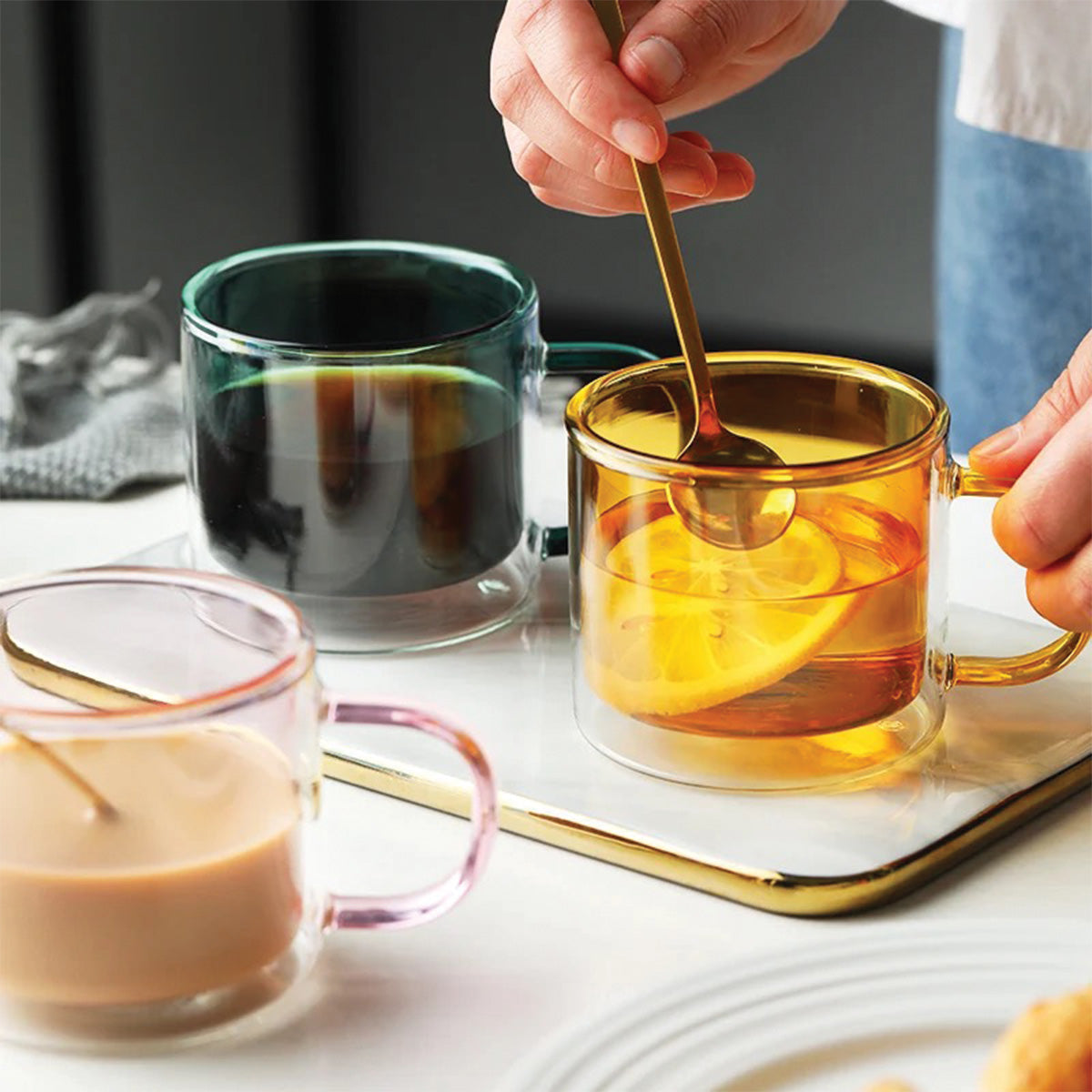DoublyMug | Getönte Glastasse für Heisgetränke