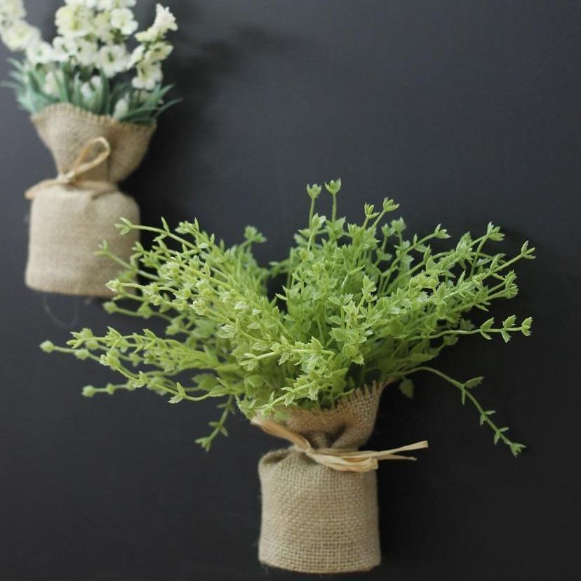 Frendorf | MagnaBloom Kompakte Magnetpflanzen | Dekorative Kunstpflanzen | Weiß, Lavendel & Foliage | Wand- und Kühlschrankdeko