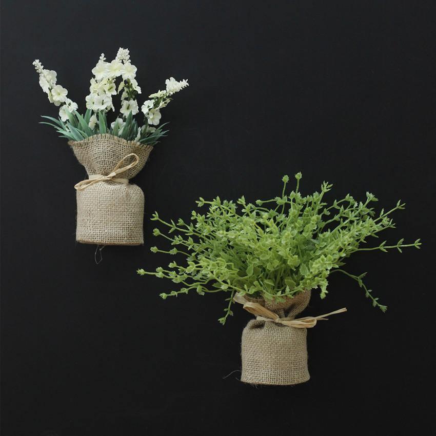 Frendorf | MagnaBloom Kompakte Magnetpflanzen | Dekorative Kunstpflanzen | Weiß, Lavendel & Foliage | Wand- und Kühlschrankdeko