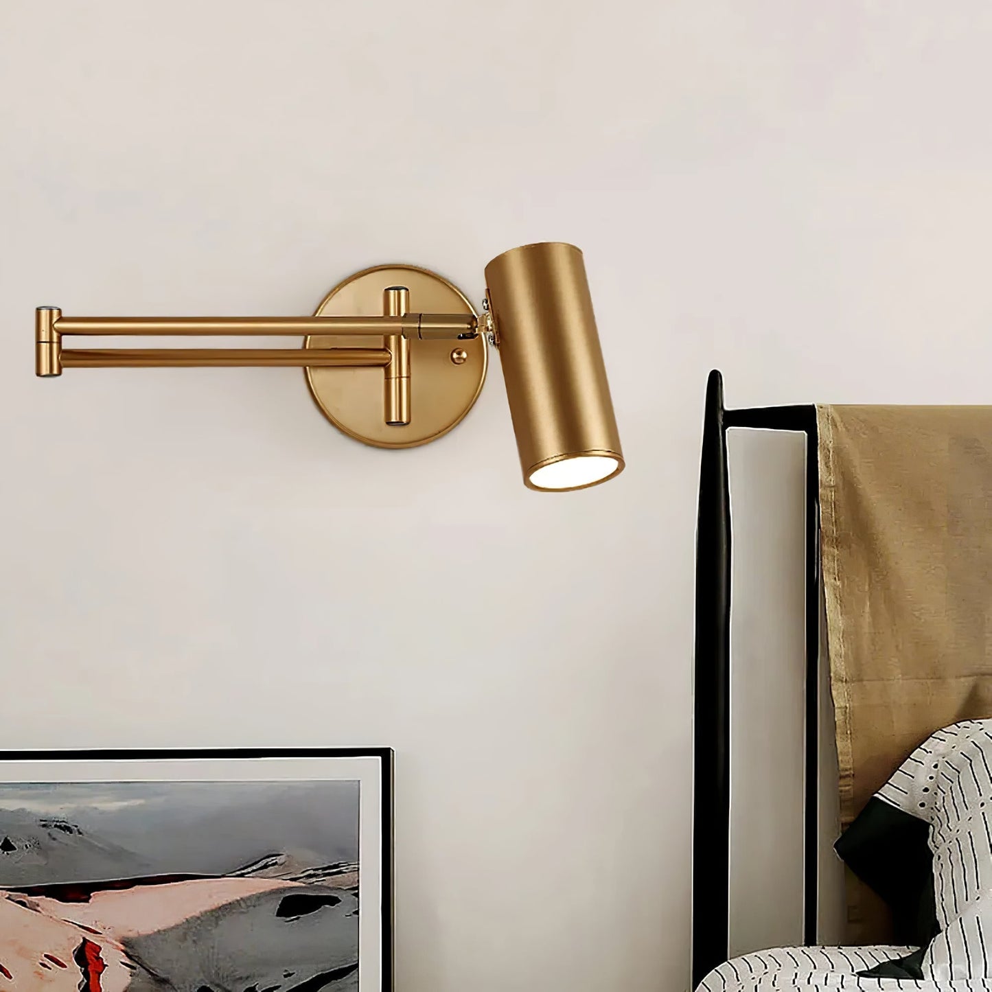 Frendorf | FlexiGlide Schwenkarm-Wandleuchte | Verstellbares Design | LED-kompatibel | Perfekte Beleuchtung für Arbeits- und Wohnbereiche