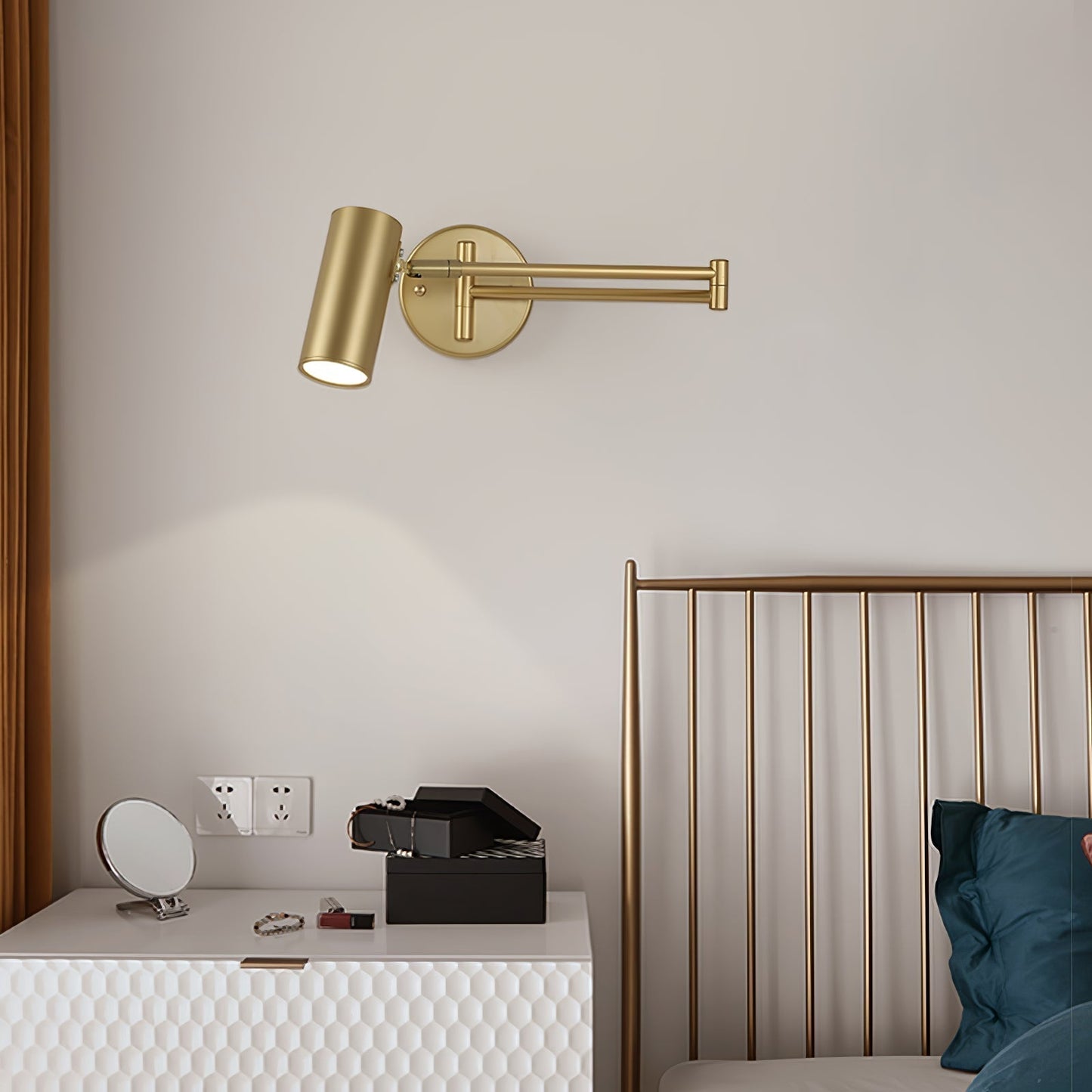 Frendorf | FlexiGlide Schwenkarm-Wandleuchte | Verstellbares Design | LED-kompatibel | Perfekte Beleuchtung für Arbeits- und Wohnbereiche