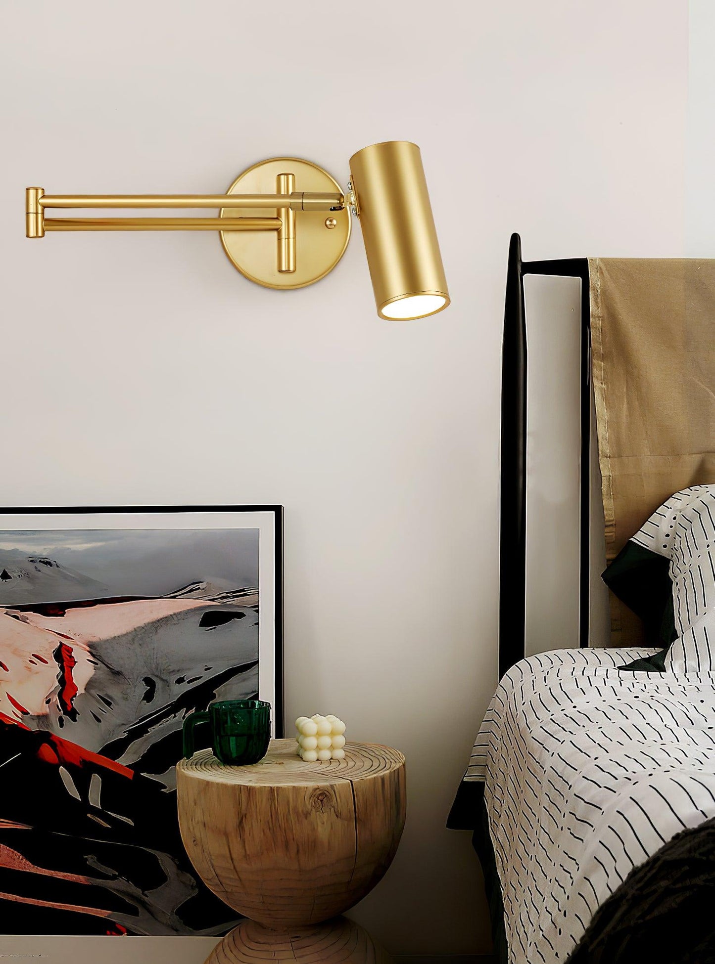 Frendorf | FlexiGlide Schwenkarm-Wandleuchte | Verstellbares Design | LED-kompatibel | Perfekte Beleuchtung für Arbeits- und Wohnbereiche