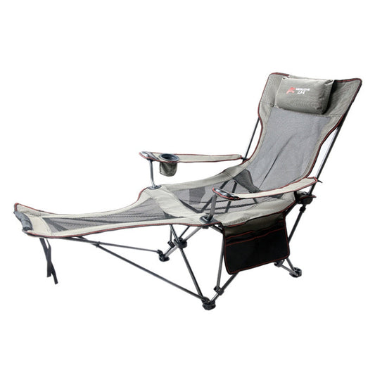 Frendorf | Tragbarer Outdoor Klappliegestuhl Wild Angeln Camping Freizeit Hocker Edelstahl Klappstrandstuhl Möbel (Schwarz Khaki)