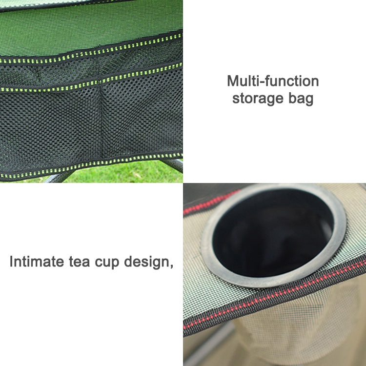 Frendorf | Tragbarer Outdoor Klappliegestuhl Wild Angeln Camping Freizeit Hocker Edelstahl Klappstrandstuhl Möbel (Schwarz Khaki)