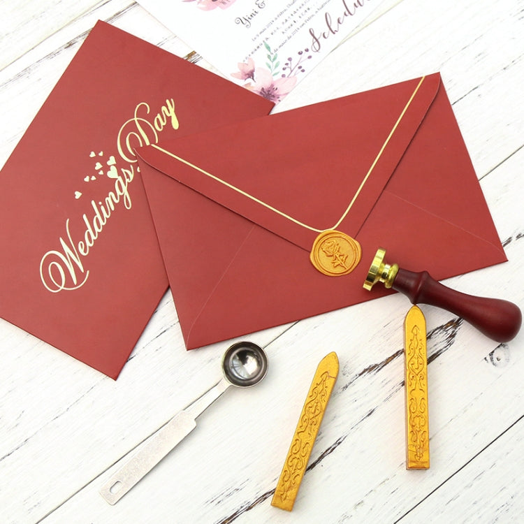 3 PCS Siegel Dedizierte Bienenwachsstift Malstempel Handgemacht DIY Werkzeug Siegelstreifen (Braunrot)