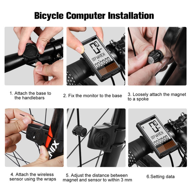 Frendorf | WEST BIKING Kabellose Solar Code-Tisch Mountain Road Bike Großschrift Code-Tisch Fünf Sprache Wasserdicht Geschwindigkeitsmesser