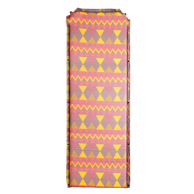 Frendorf | Doppelter Luftloch Automatisches Aufblasbares Pad Outdoor Camping Zelt Pad Feuchtigkeitsbeständiges Genähtes Mittagspause Schlafpad (Rot Gelb Druck)