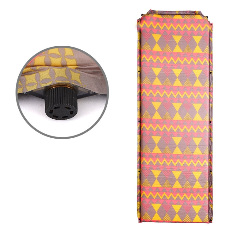 Frendorf | Doppelter Luftloch Automatisches Aufblasbares Pad Outdoor Camping Zelt Pad Feuchtigkeitsbeständiges Genähtes Mittagspause Schlafpad (Rot Gelb Druck)