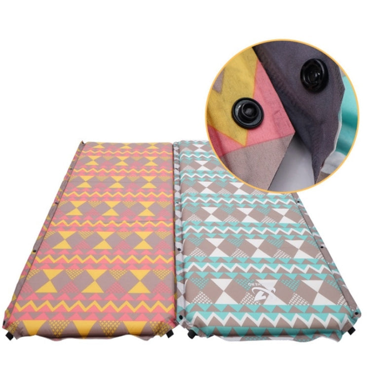 Frendorf | Doppelter Luftloch Automatisches Aufblasbares Pad Outdoor Camping Zelt Pad Feuchtigkeitsbeständiges Genähtes Mittagspause Schlafpad (Rot Gelb Druck)