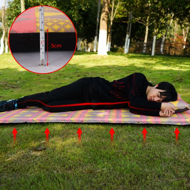 Frendorf | Doppelter Luftloch Automatisches Aufblasbares Pad Outdoor Camping Zelt Pad Feuchtigkeitsbeständiges Genähtes Mittagspause Schlafpad (Rot Gelb Druck)