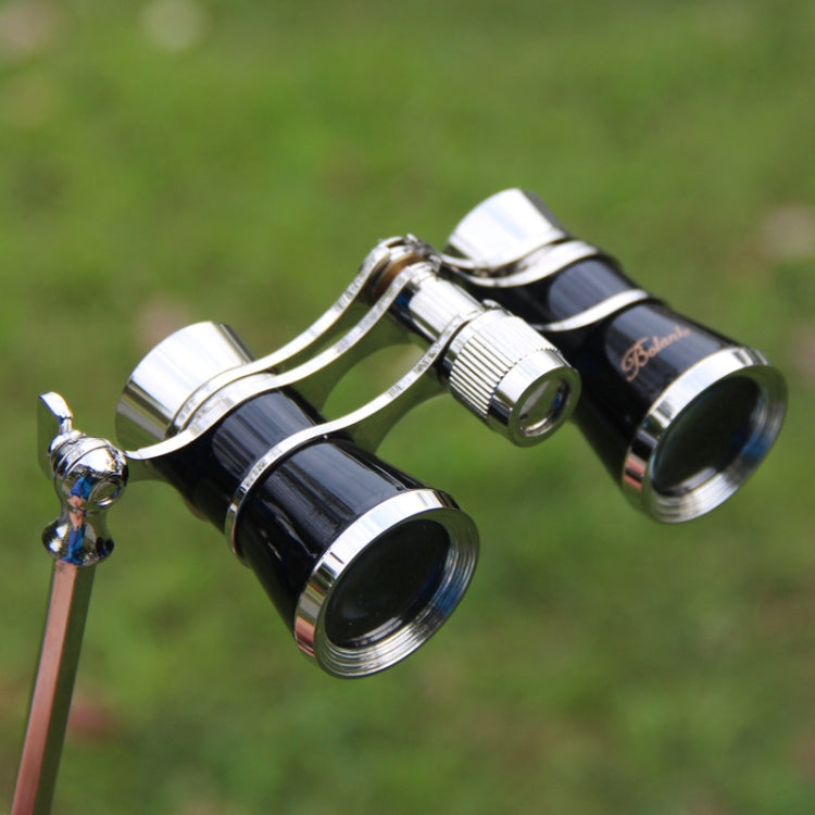 Frendorf | Metall 3 X 25 Damen mit Griff Chrome Doppelzylinder-Teleskop (Perlweiß)