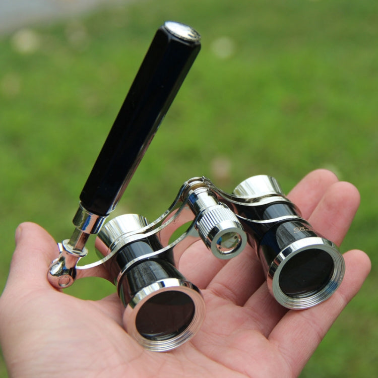 Frendorf | Metall 3 X 25 Damen mit Griff Chrome Doppelzylinder-Teleskop (Perlweiß)