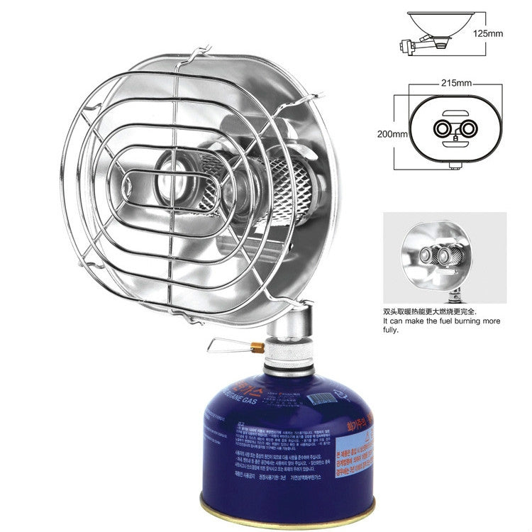 Frendorf | BRS-H22 Outdoor Camping Doppelkopf-Gasheizofen Angelheizer Backofen Ohne Gaskartusche