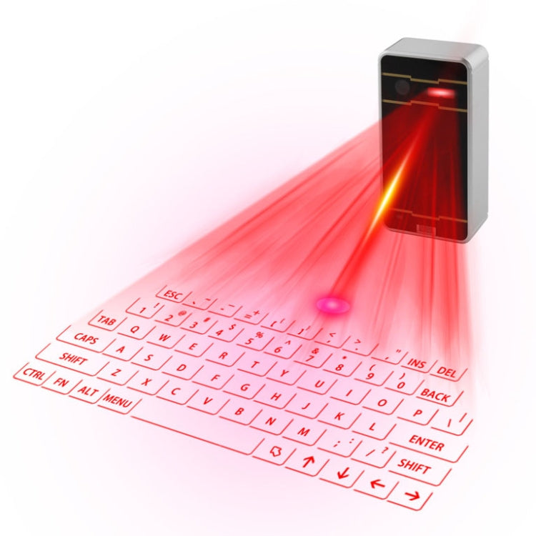Frendorf | JHP-Best Tragbare Virtuelle Laser Tastatur Maus Drahtlos Bluetooth Laser Projektion Lautsprecher (Silber)