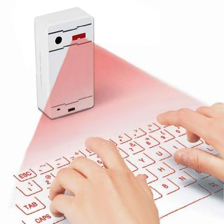 Frendorf | JHP-Best Tragbare Virtuelle Lasertastatur Maus Drahtlos Bluetooth Lasern Projektion Lautsprecher(Weiß)