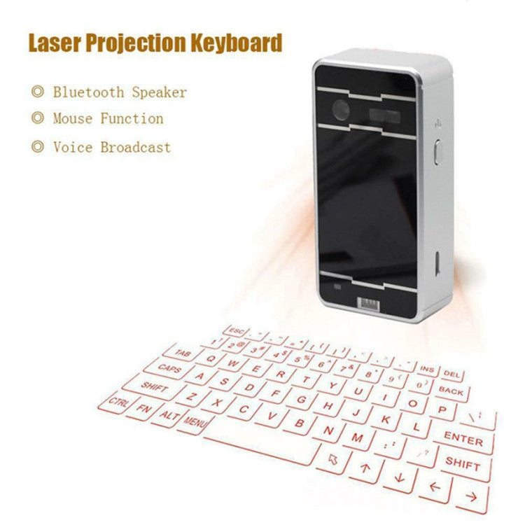 Frendorf | JHP-Best Tragbare Virtuelle Lasertastatur Maus Drahtlos Bluetooth Lasern Projektion Lautsprecher(Weiß)