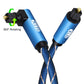 Frendorf | EMK 90 Grad schwenkbar einstellbarer rechtwinkliger 360 Grad drehbarer Stecker Nylon-gewebtes Mesh-Optik-Audiokabel, Kabel Länge: 10m (Blau)