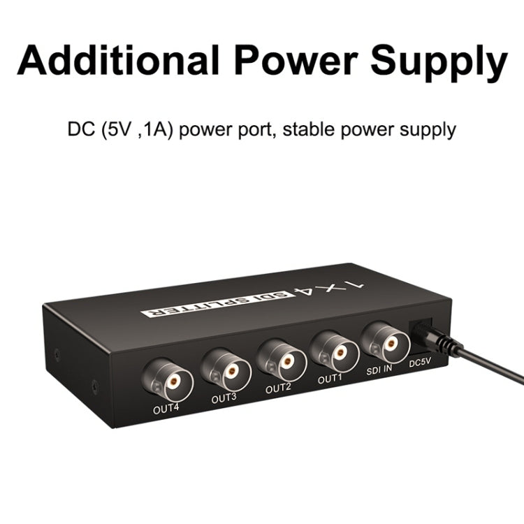 Frendorf | 1 In 4 Out SD-SDI / HD-SDI / 3G-SDI Verteilung Verstärker Video SDI Splitter (US-Stecker)