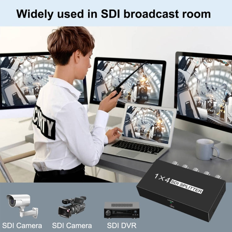 Frendorf | 1 In 4 Out SD-SDI / HD-SDI / 3G-SDI Verteilung Verstärker Video SDI Splitter (US-Stecker)