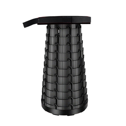 Frendorf | Outdoor Tragbarer Klappbarer Teleskopischer Kunststoffhocker Camping Angeln Gartenhocker (Schwarz)